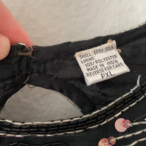 Laurence Kazar Black Pink Beaded Vintage dress - Picture 6 of 13